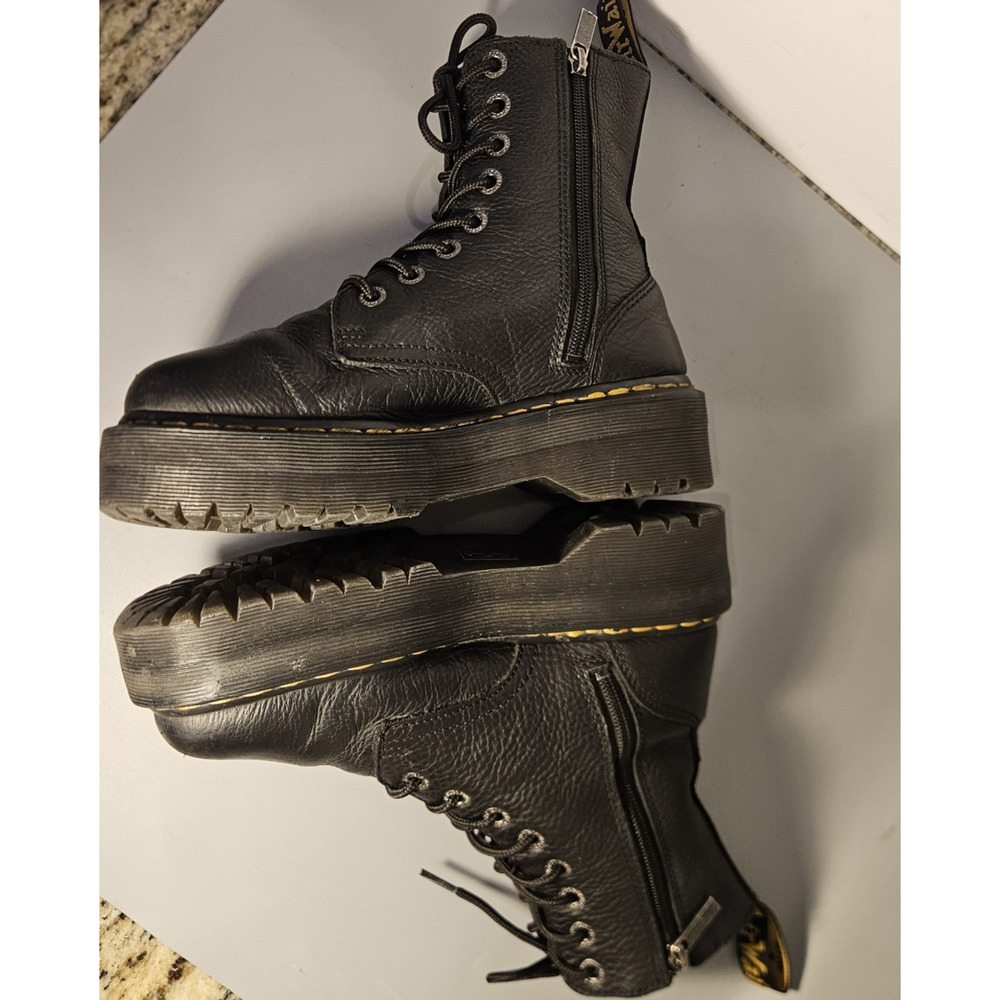 Dr. Martens Jadon lll Black leather Platform Boots Size 39 EU L 8, M 7 - Picture 6 of 8